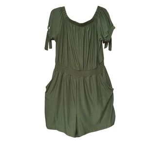 Derek Heart Womens Festival Off Shoulder Romper 1X Plus Hippie Boho Beach Travel